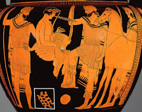 Un vaso Atico V-IV a.C., custodito in Louvre.